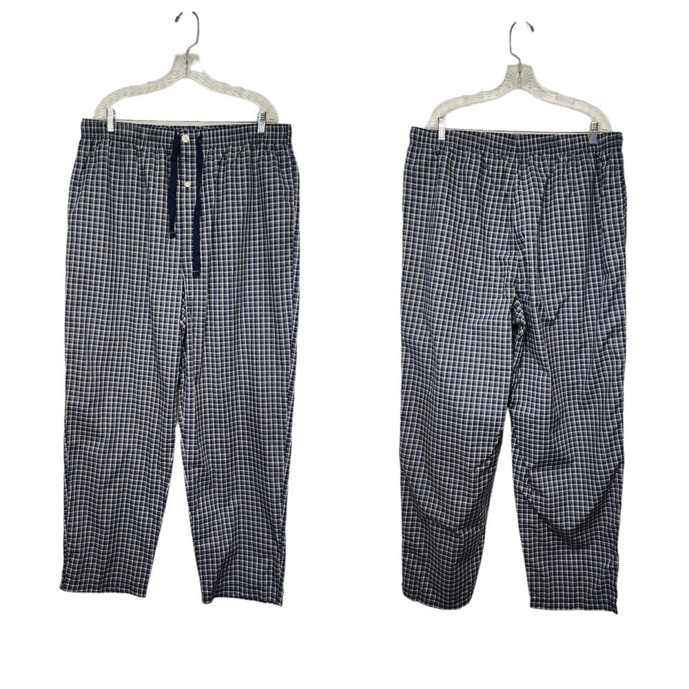 CREMIEUX LOUNGWEAR PLAID BLUE/WHITE PAJAMA PANTS SIZE 2XT